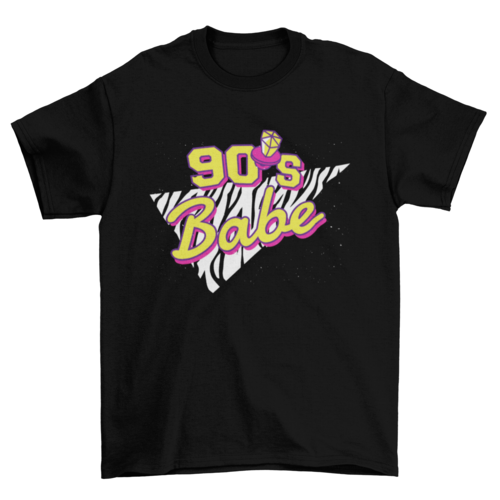 90's Retro babe Lettering t-shirt