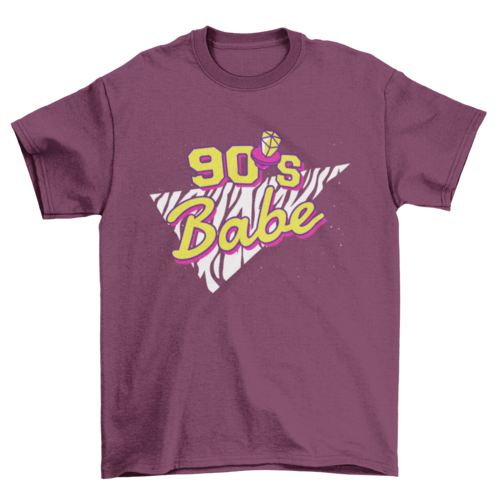 90's Retro babe Lettering t-shirt