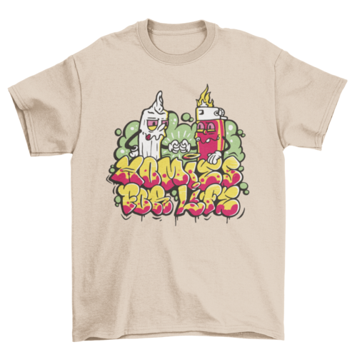 Lighter and joint weed t-shirt