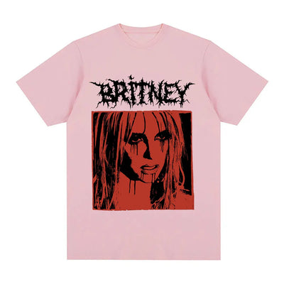 Britney Spears Metal Rock Graphic T-shirt Men Women Fashion Hip Hop T