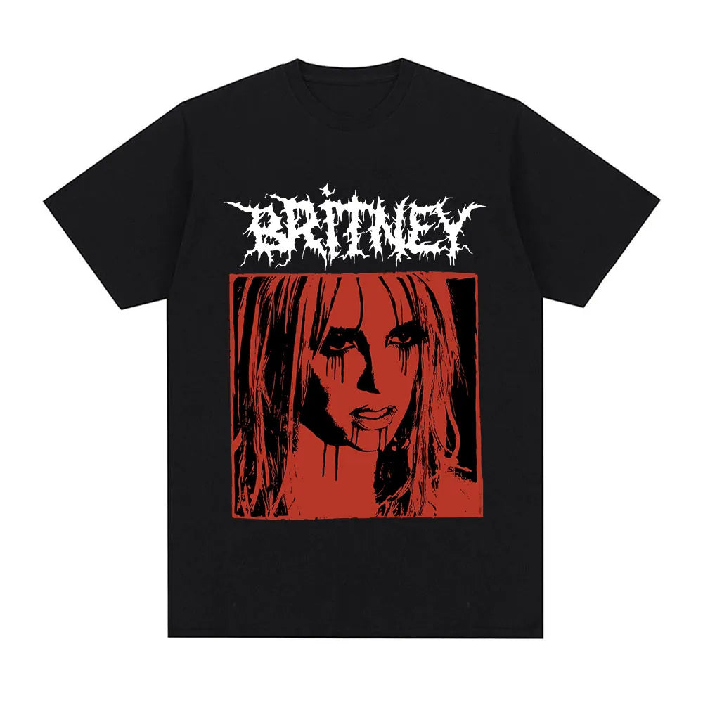 Britney Spears Metal Rock Graphic T-shirt Men Women Fashion Hip Hop T