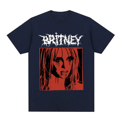 Britney Spears Metal Rock Graphic T-shirt Men Women Fashion Hip Hop T