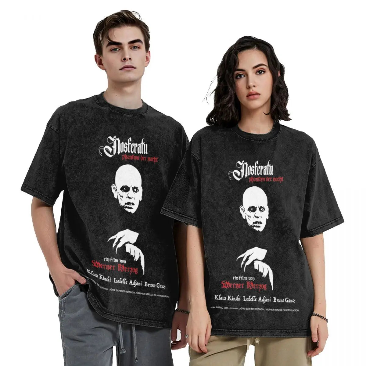 Nosferatu Nosferatu The Vampire Washed T Shirts Streetwear Hip Hop