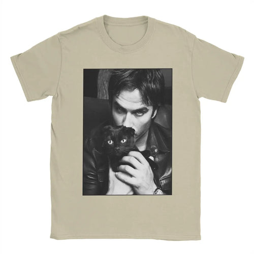 Ian Somerhalder Men's T Shirts Damon Salvatore Vampire Funny Tee Shirt