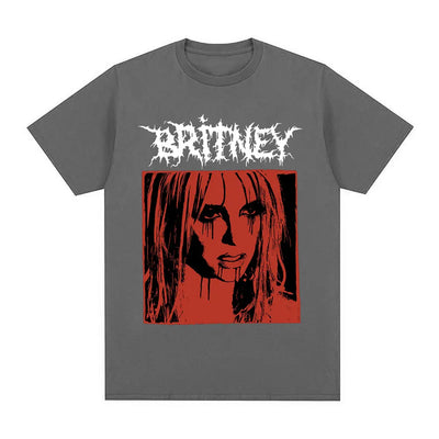 Britney Spears Metal Rock Graphic T-shirt Men Women Fashion Hip Hop T