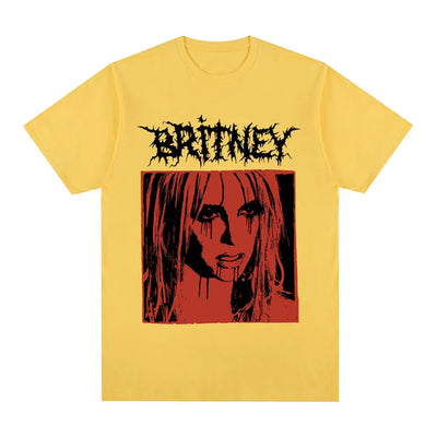 Britney Spears Metal Rock Graphic T-shirt Men Women Fashion Hip Hop T