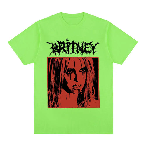 Britney Spears Metal Rock Graphic T-shirt Men Women Fashion Hip Hop T