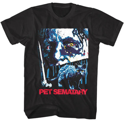 Pet Sematary Horror Movie Poster Men's T Shirt Cat Cemetary scary film