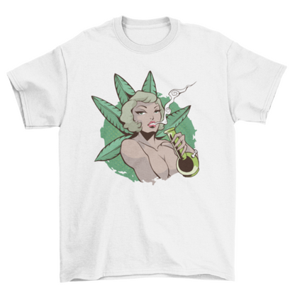 Woman smoking bong t-shirt