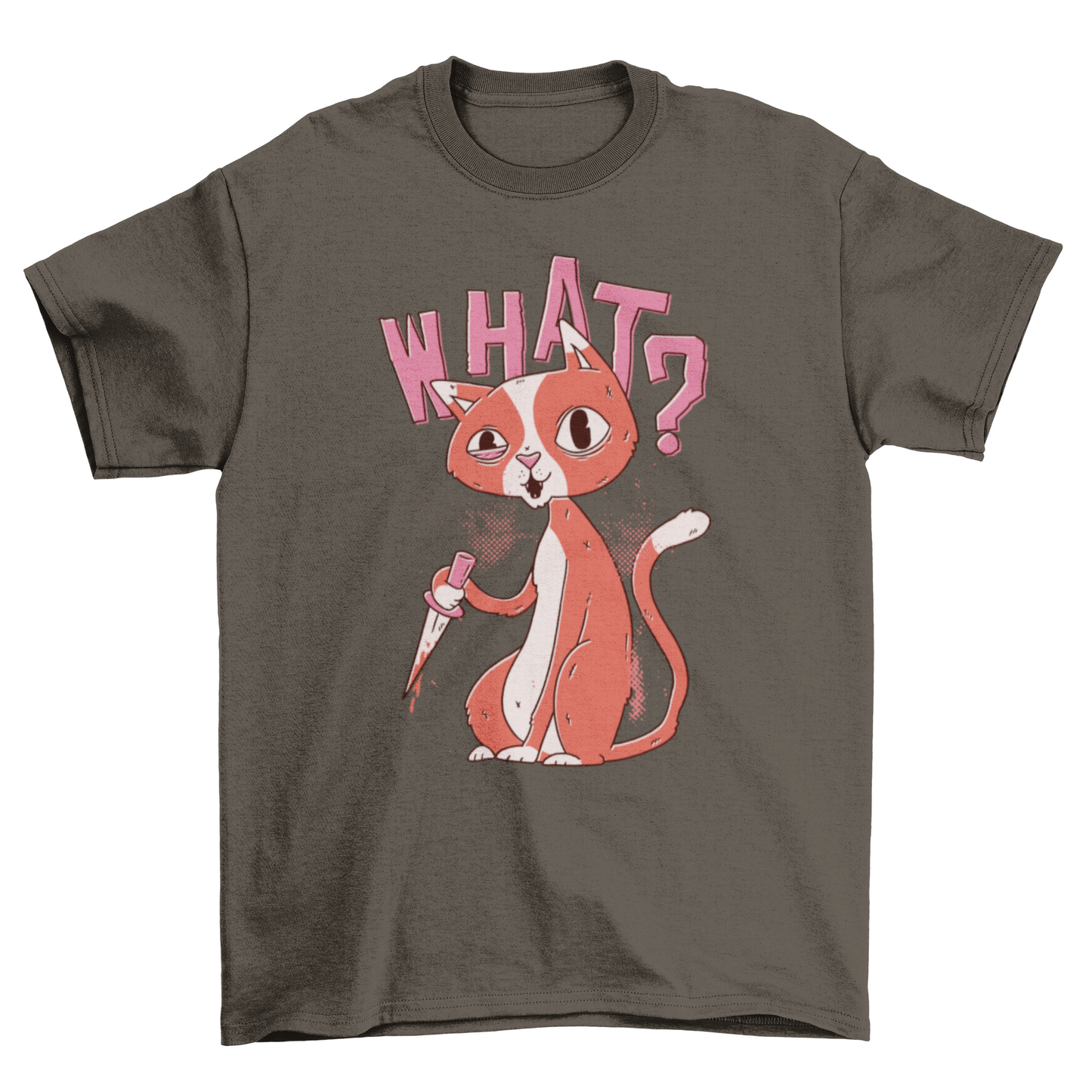 Cat with knife t-shirt design