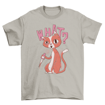 Cat with knife t-shirt design