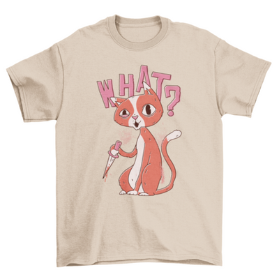 Cat with knife t-shirt design