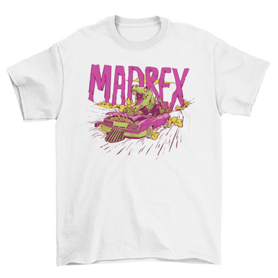 Movie parody t-rex driving t-shirt