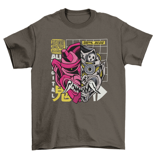 Oni Japanese demon cyborg t-shirt