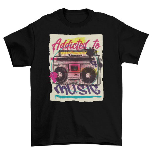 Boombox urban graffiti t-shirt