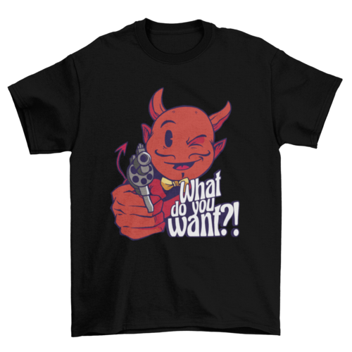 Satan with gun t-shirt