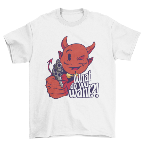 Satan with gun t-shirt