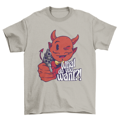 Satan with gun t-shirt