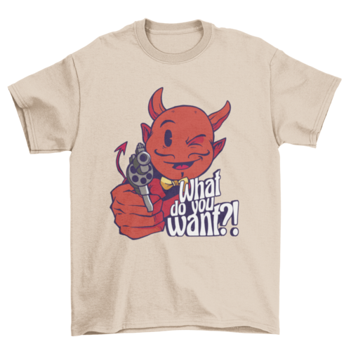 Satan with gun t-shirt