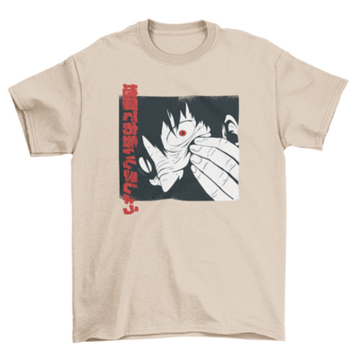 Horror anime girl face t-shirt