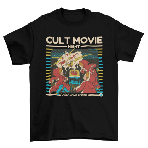 cult movie night  monster t-shirt design