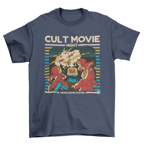 cult movie night  monster t-shirt design