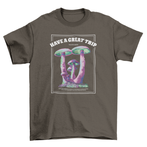 Trippy colorful mushrooms t-shirt