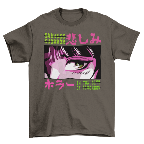 Horror anime japanese girl t-shirt