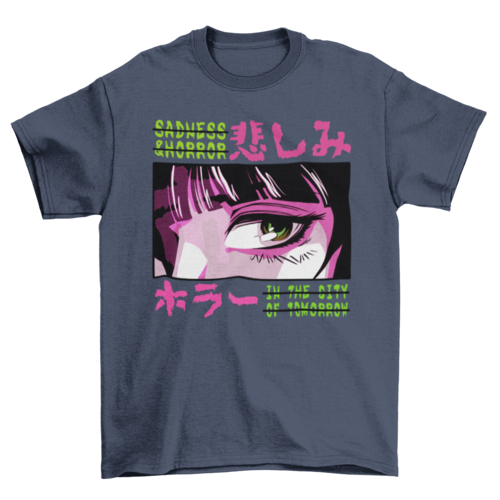 Horror anime japanese girl t-shirt