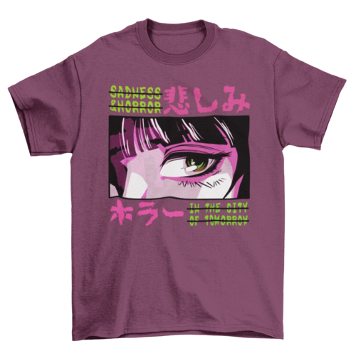 Horror anime japanese girl t-shirt