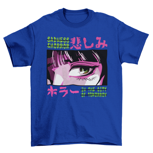 Horror anime japanese girl t-shirt