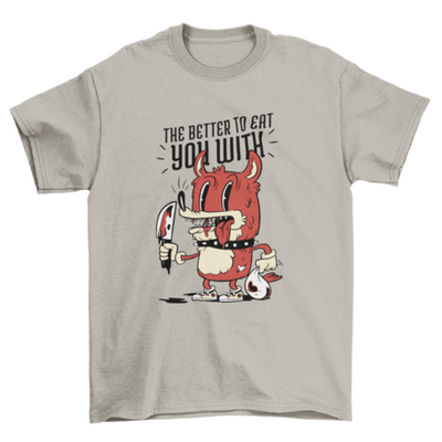 Bad wolf horror cartoon t-shirt