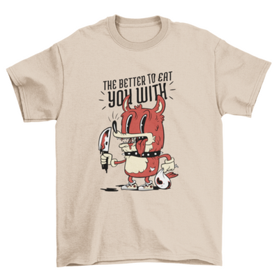 Bad wolf horror cartoon t-shirt