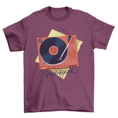 Vinyl Vintage & Retro Illustration Vintage turntable Quote "Great